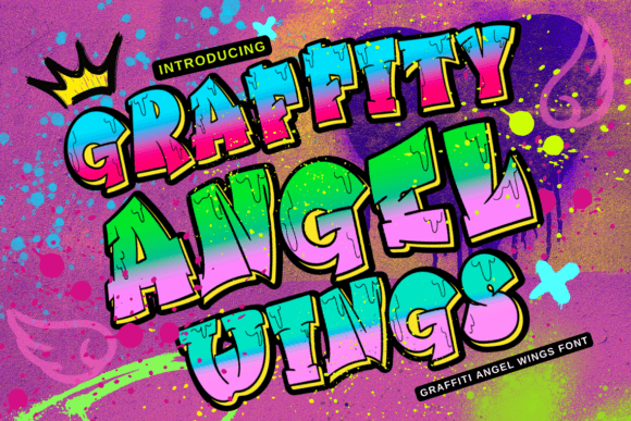 Graffiti Angel Wings Font for Branding