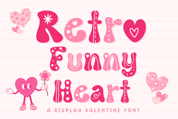 Retro Funny Heart Font for Web Design