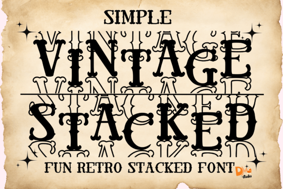 Simple Vintage Stacked Font for Editorial Design